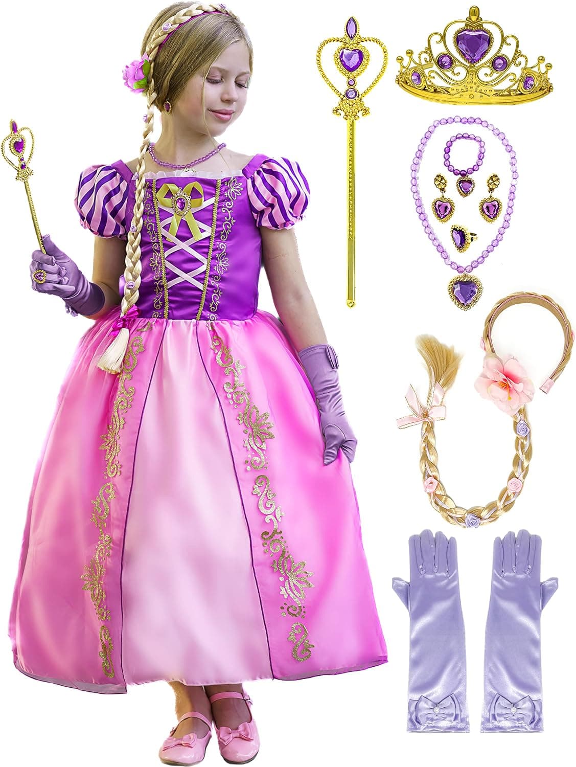 Romy's Collection Princess Rapunzel Purple Toddler Girls Costume Dress Up