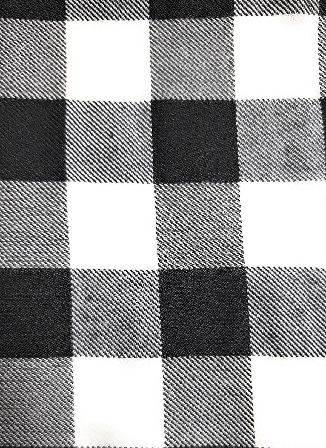Blue Pinnacle Supply Plaid Folding Napkin for Everyday Place Settings Decoration Country House Style Décor Black & White Gingham Checker (Oversized) (20x20 Size) (Set of 6)