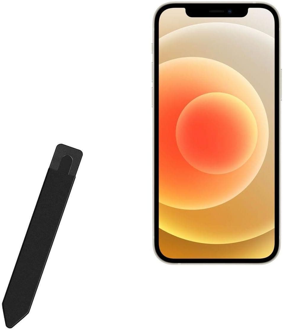 BoxWave Stylus Pouch Compatible with Apple iPhone 12 Mini (Stylus Pouch by BoxWave) - Stylus PortaPouch, Stylus Holder Carrier Portable Self-Adhesive for Apple iPhone 12 Mini - Jet Black