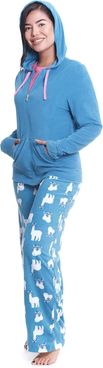 JASMINE ROSE Women's Sleepwear Three-Piece Pajama Set, Hooded Pajama Top and Pants, Soft Comfortable PJ Set for Women