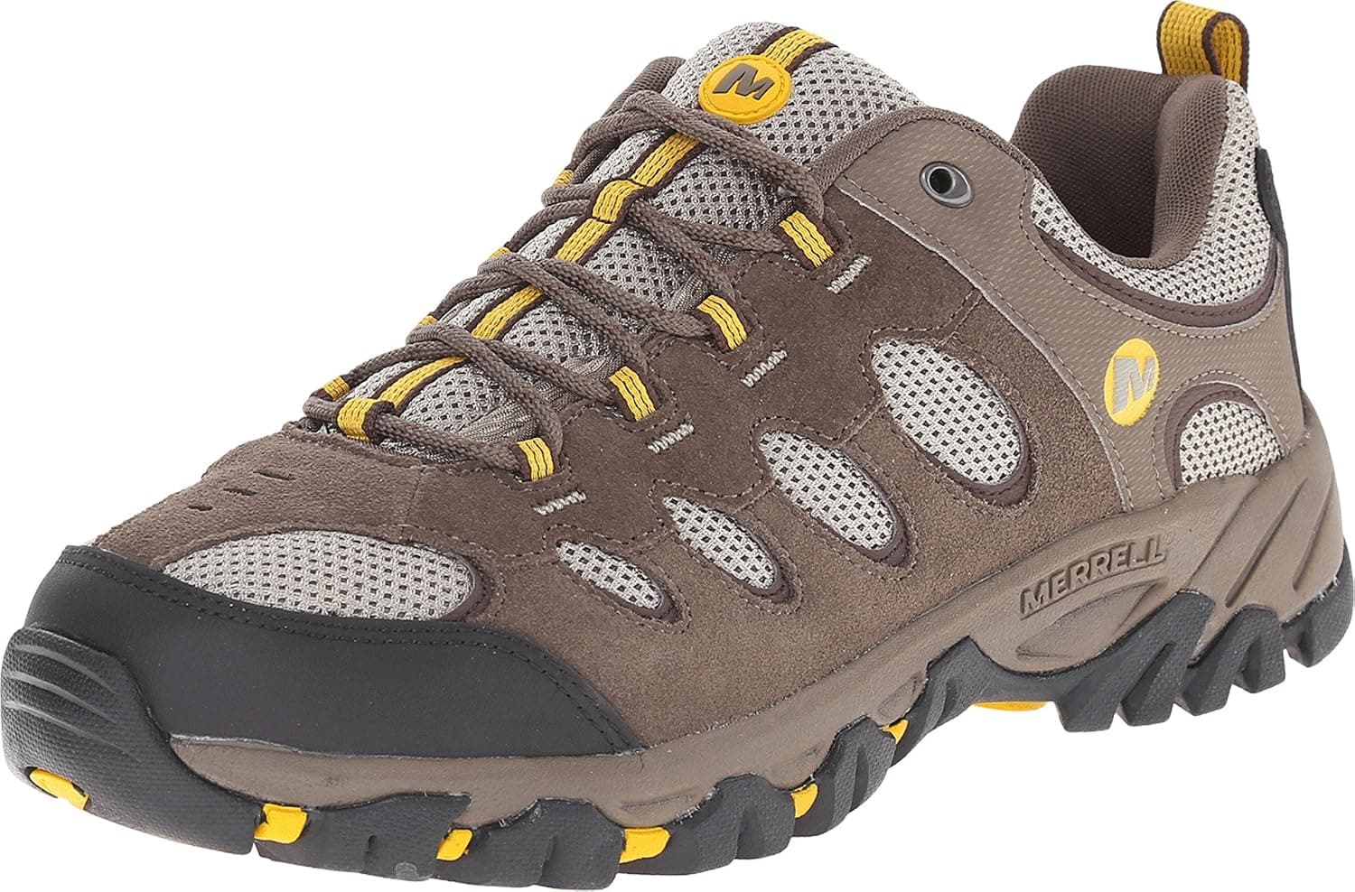 Merrell Mens Ridgepass Boulder/Old Gold Sneaker 9.5 M