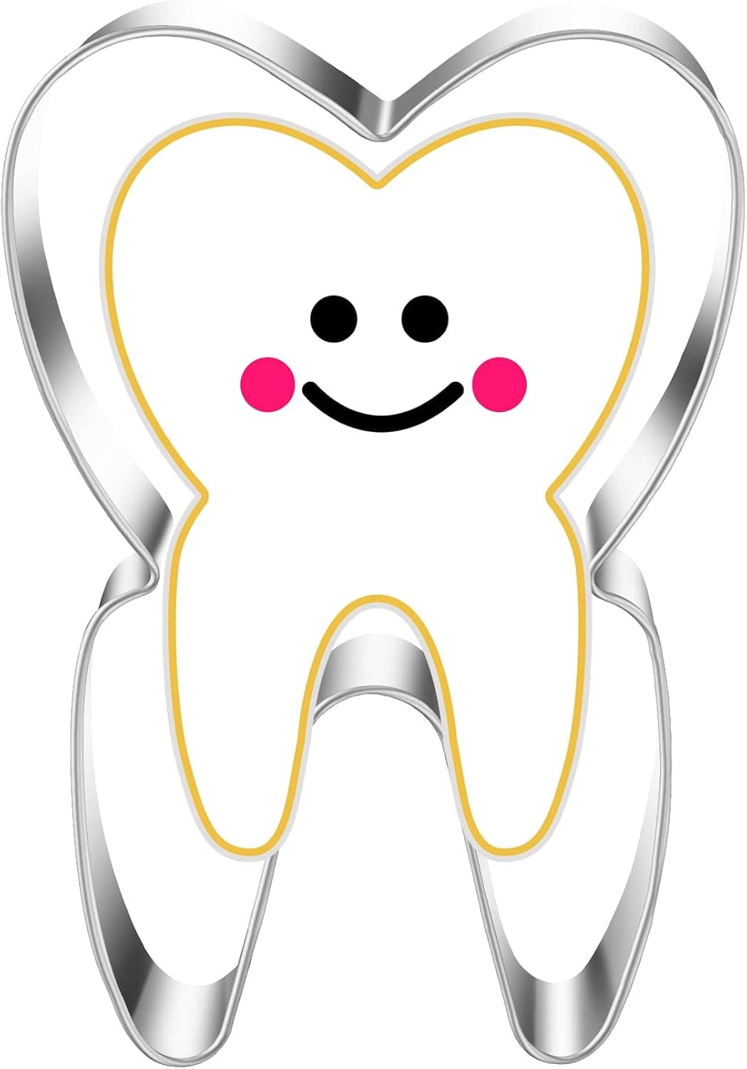 5pcs Washing Shaped Cookie Cutters Set,Stainless Steel Biscuit molds for Party,includes Shapes of Tooth,Toothpaste,Toothbrush smiling Face,Lips