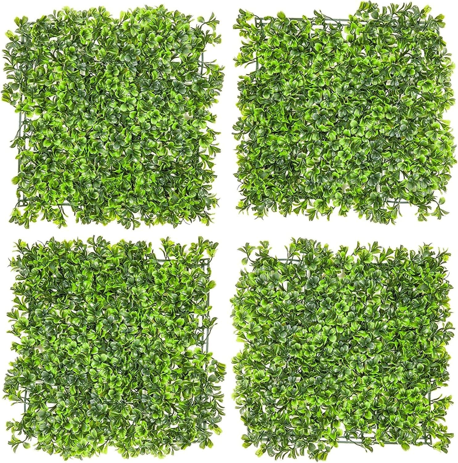 Juvale Artificial Boxwood Panels, Ivy Leaves Decor (4 Pack) Green