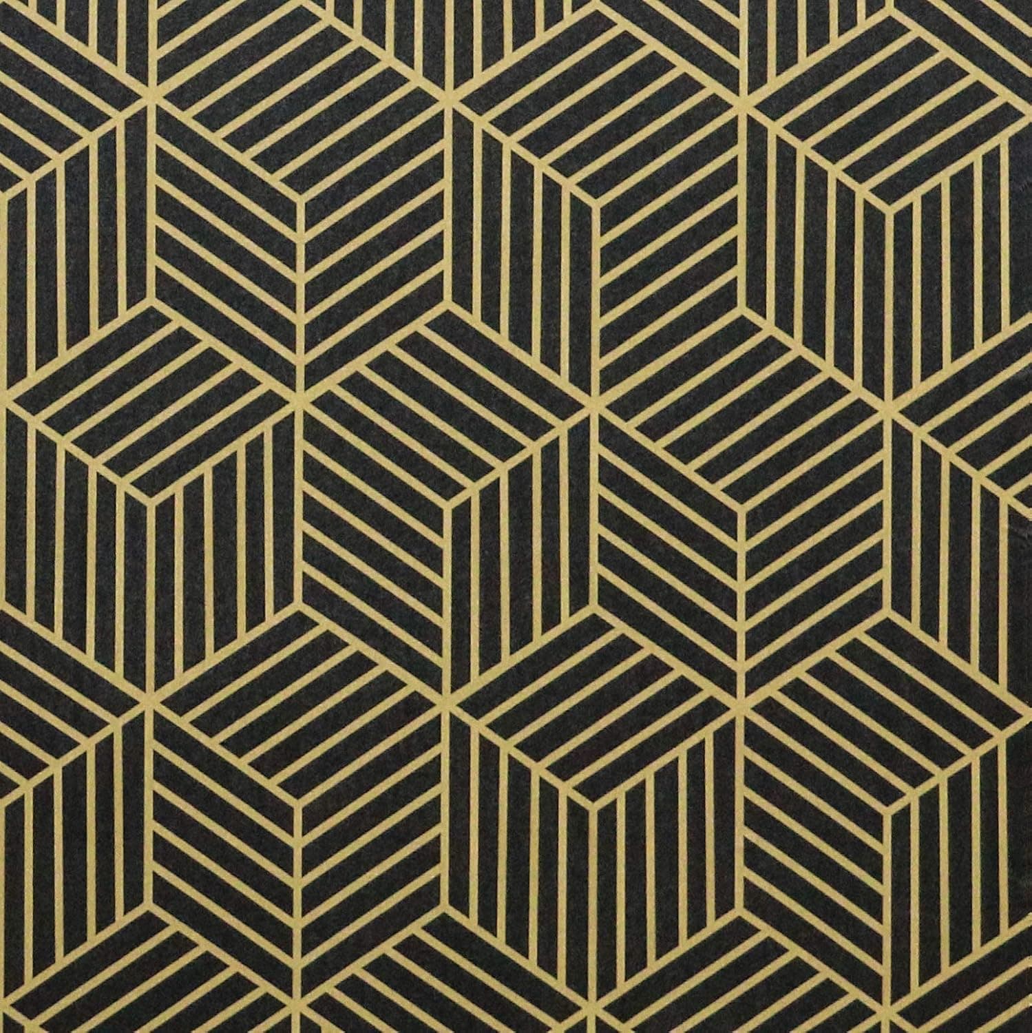 Geometric Stripe Gold Wallpaper Black Peel and Stick Wallpaper Removable Self Adhesive Contact Paper Decorative Bedroom Walls Cabinet Countertops Wall Covering Vinyl Film 17.7''×78.7''
