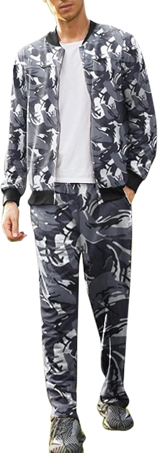 COOFANDY Men's Athletic Tracksuit Casual Full Zip Sweatsuits 2 Piece Jogging Suits for Running, Fitness, Exercise