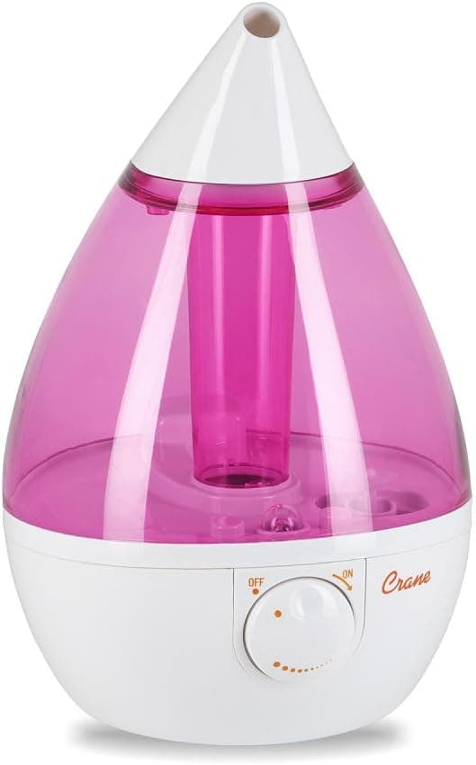 Crane Pink Drop Shape Ultrasonic Cool Mist Humidifier