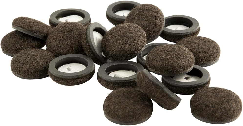 Super Sliders 1inch Round Self-Stick Formed Felt Furniture Pads with More Protection for Surfaces and Furniture Legs, Brown (4 Pack)