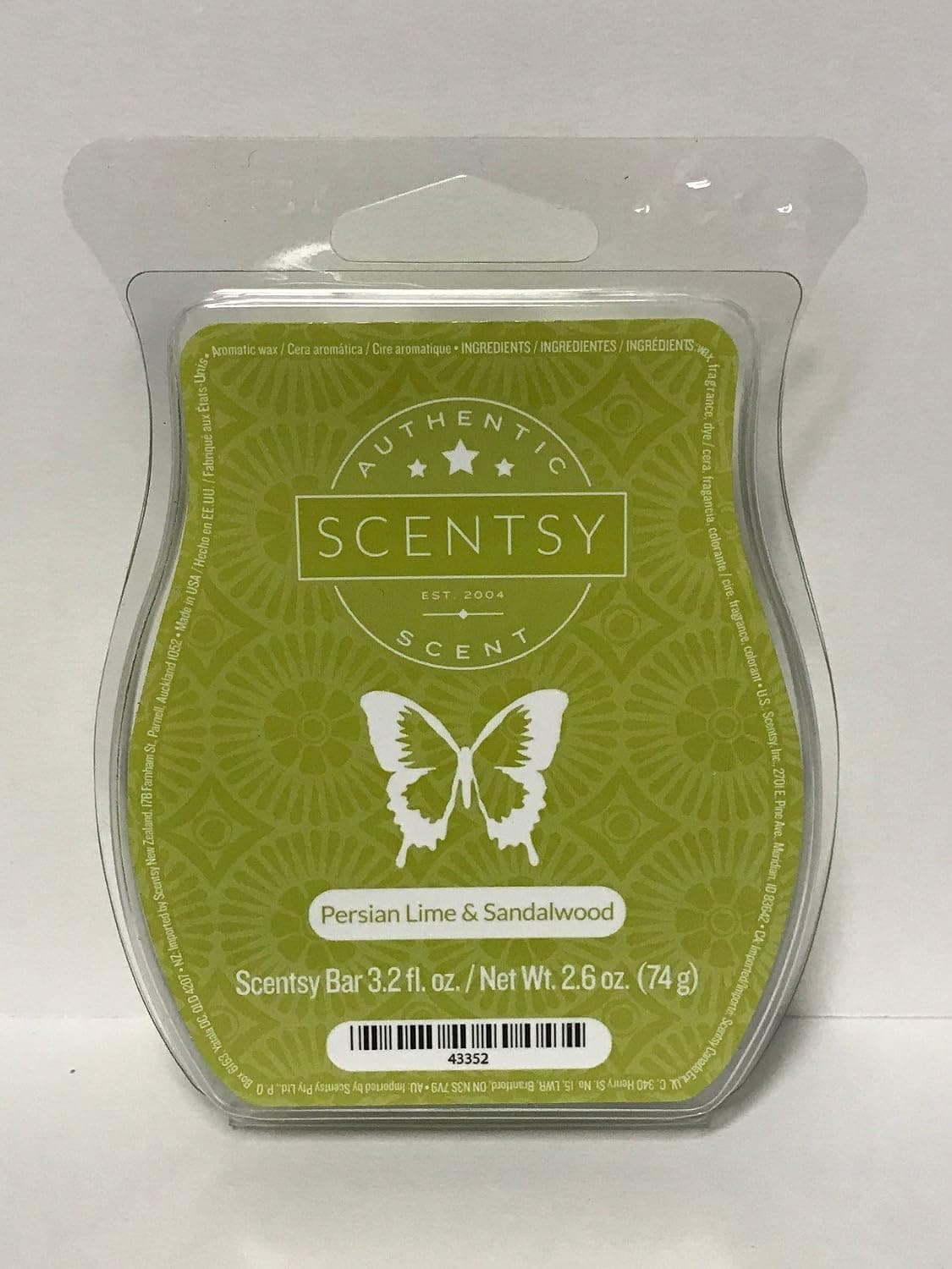 Scentsy Persian Lime & Sandalwood (No. 48) Wickless Candle Tart Warmer Wax, 3.2 fl oz
