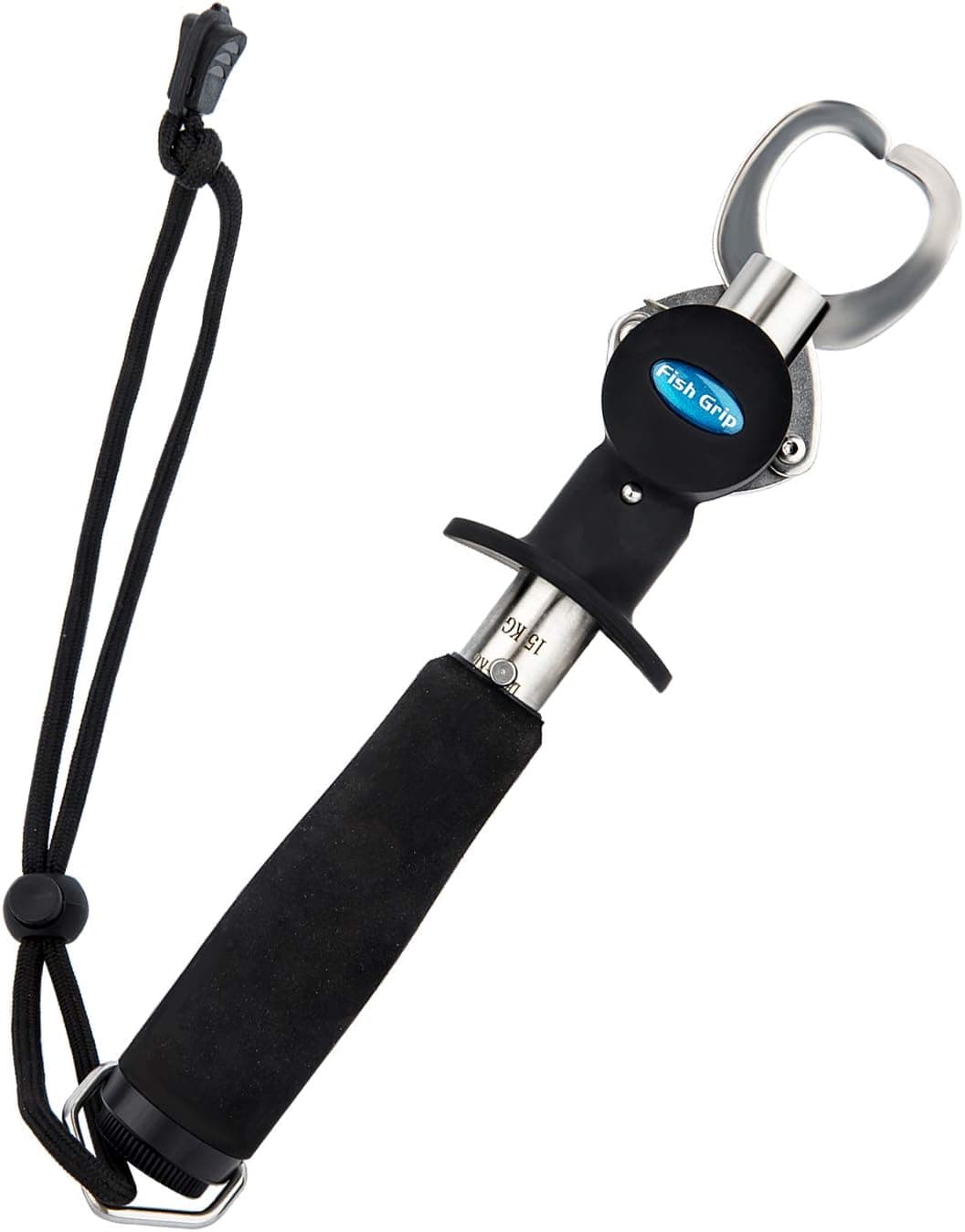 BERRYPRO Portable Fish Lip Gripper Grabber Grip Tool Fish Holder Stainless Steel Fishing Gear with Scale 40 Pound