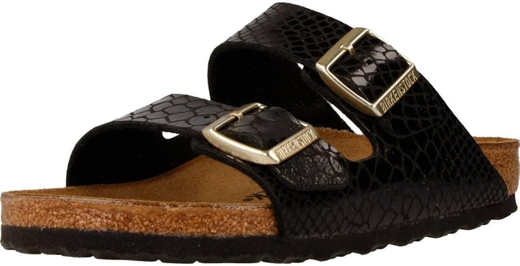 Birkenstock Arizona Ladies Mule Buckle Sandals Snake Black (Regular) 40
