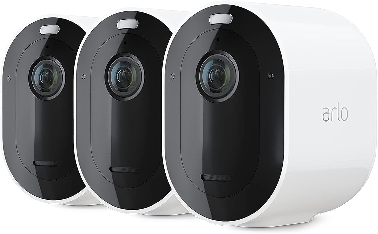 Arlo Pro 4 Spotlight Camera - 3 Pack - Wireless Security, 2K Video & HDR, Color Night Vision, 2 Way Audio, Direct to WiFi No Hub Needed, VMC4350P - White (Renewed)