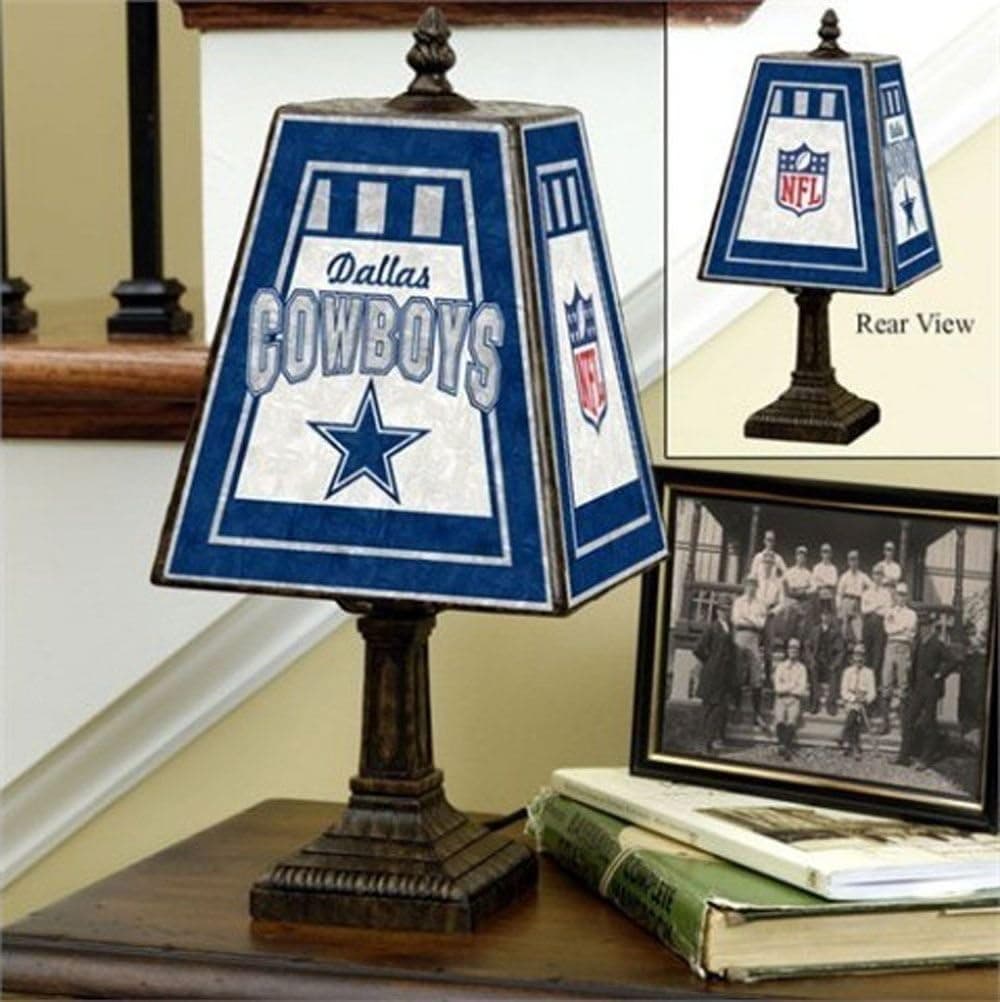 Football Fanatics Dallas Cowboys 14-inch Art Glass Table Lamp