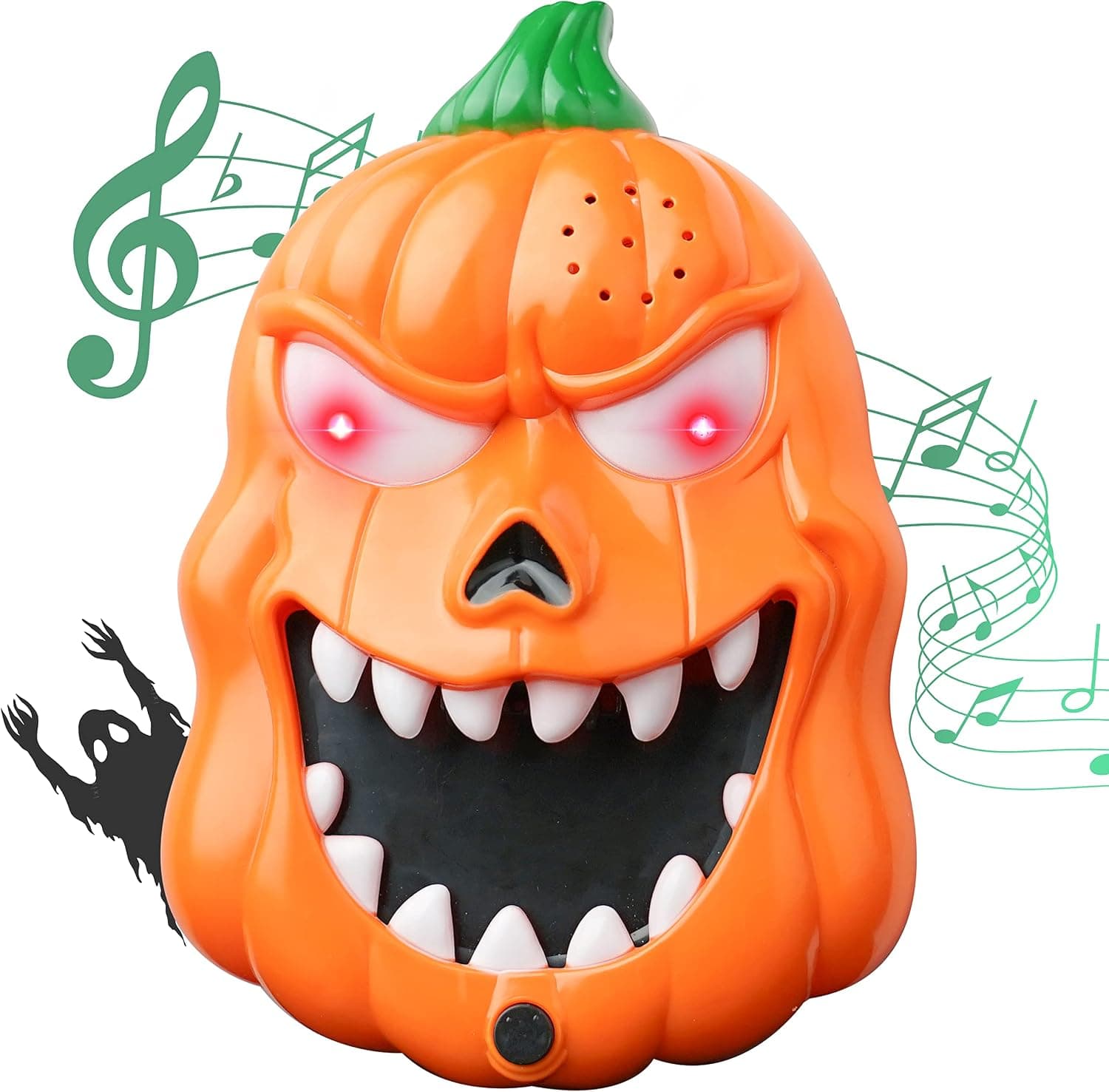 Halloween Decoration- Bellochiddo Halloween Pumpkin Doorbell Decoration Halloween Decorations Outdoor Indoor Decor with Scary Spider Haunted House Gift for Kids or Adults Halloween Party Prop