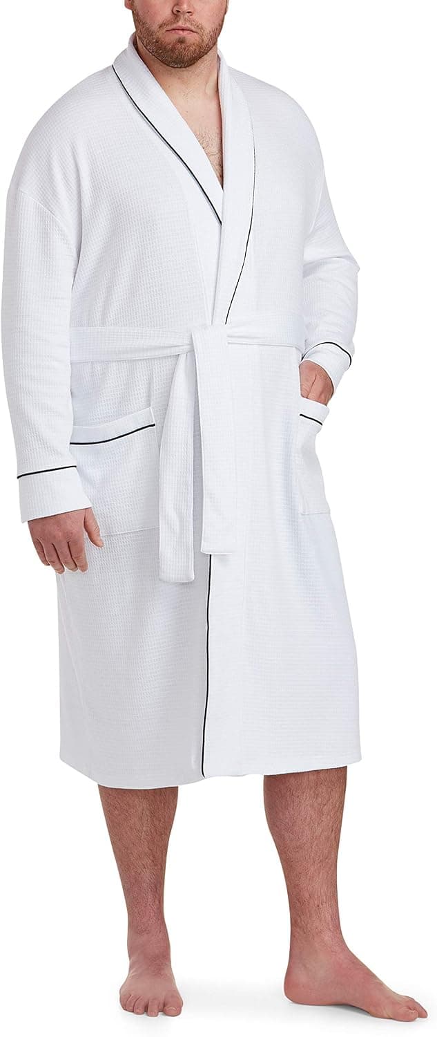 Amazon Essentials Men's Big & Tall Lightweight Shawl Robe fit by DXL