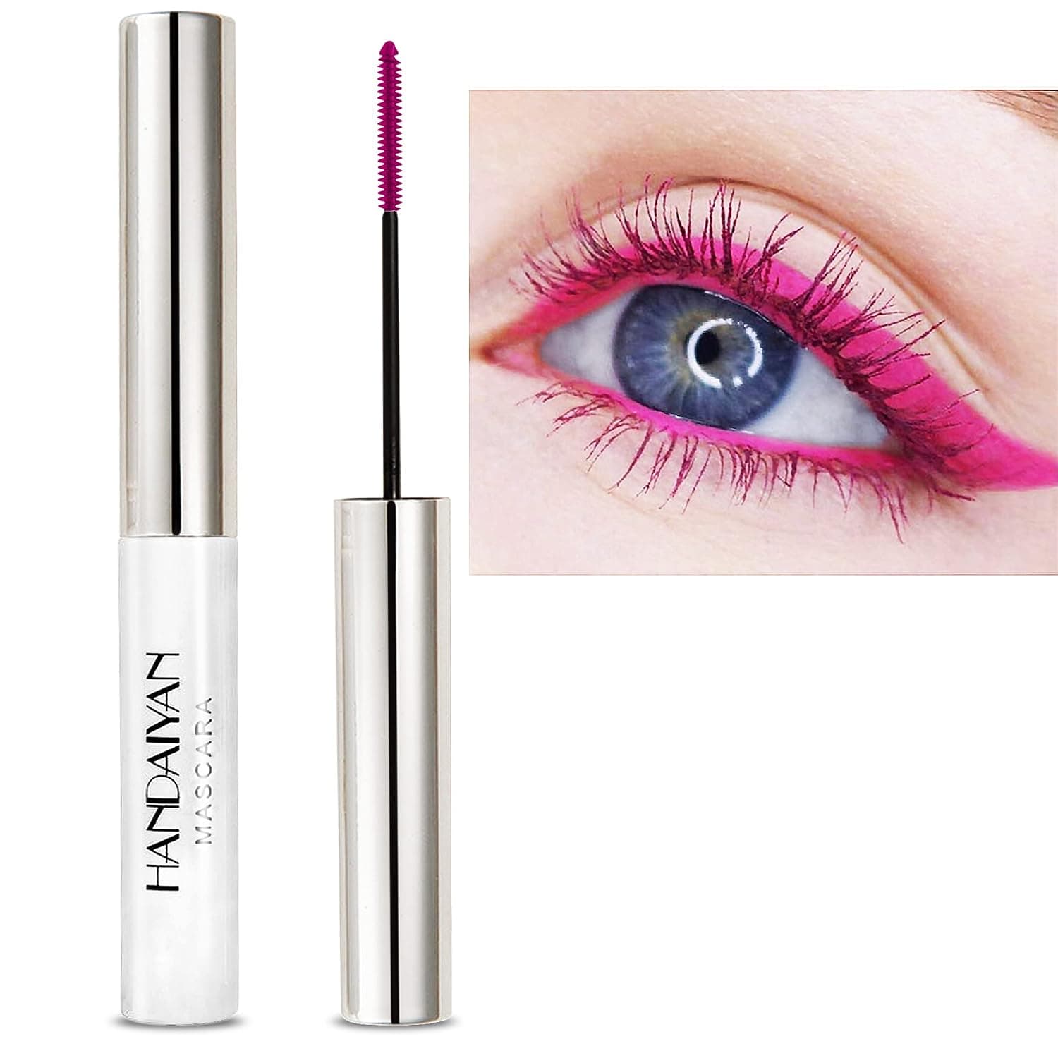 Witcrskm Waterproof Colored Mascara For Eyelashes, Pink Mascara / Extreme Length, Long Lasting, Rapid Drying, Charming Voluminous Mascara for Women Without Getting Clumps, Ideal Gift For Girlfriends Girls (12#Pink)