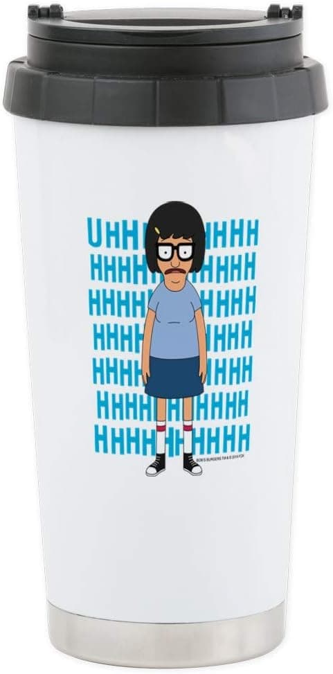 CafePress Bob's Burgers Tina Uhh Stainless Steel Travel Mug Stainless Steel Travel Mug, Insulated 16 oz. Coffee Tumbler