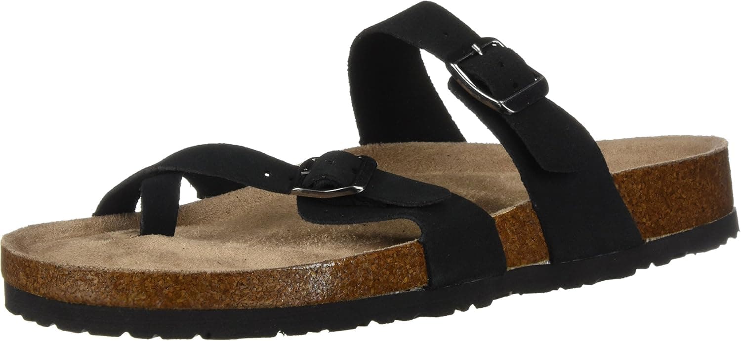 Skechers Women's Granola-Opt Out-Double Buckle Toe Thong Slide Flip-Flop