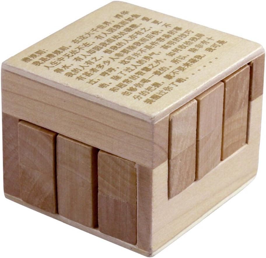 KINGOU Chinese 3D Wooden Inside Story Puzzle Interlocked Burr Puzzles Disentanglement Magic Cube