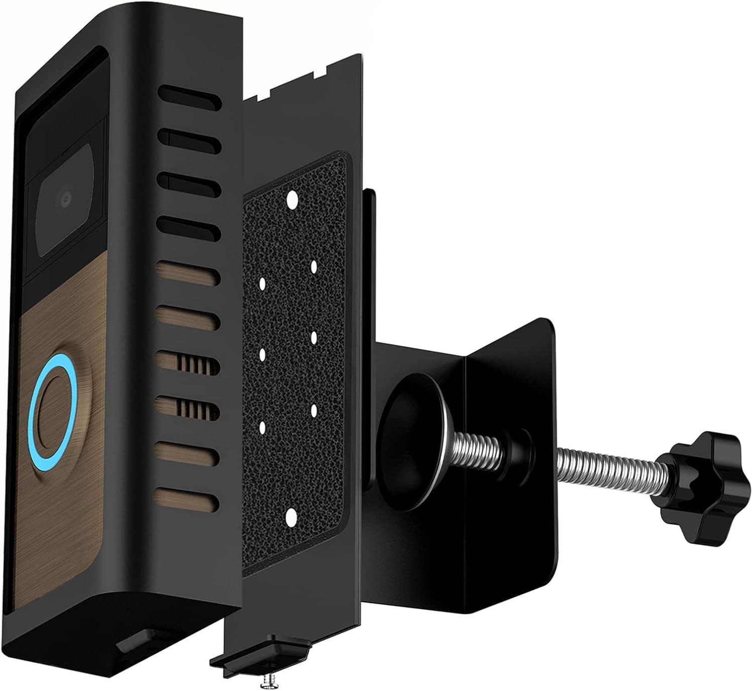 Taskalo Anti-theft Video Doorbell Door Mount, Upgraded Metal Case Bracket Compatible with Video doorbell 1/2/3/3Plus/4/(2020 Release), Support No Drill and Drill Holes Two Types of Installation