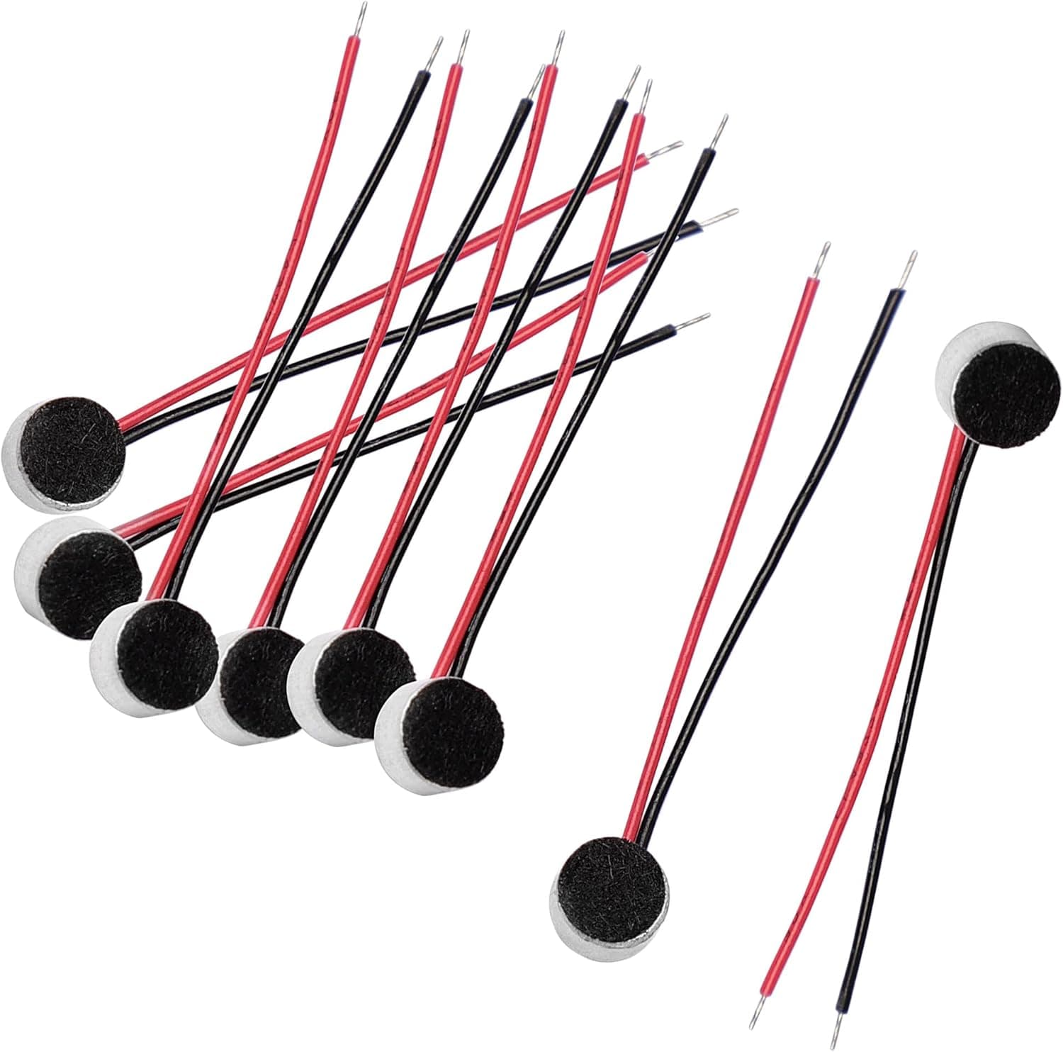 uxcell 10 Pcs 6mm x 3.5mm 2 Wire Cable MIC Electret Condenser Microphone