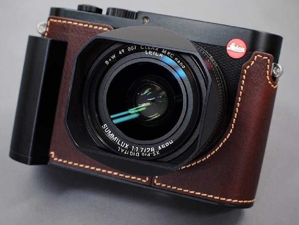 LIM'S Metal Grip Genuine Leather Camera Half Case LE-HCLCAQBR (Brown) for Leica Q(Typ 116)