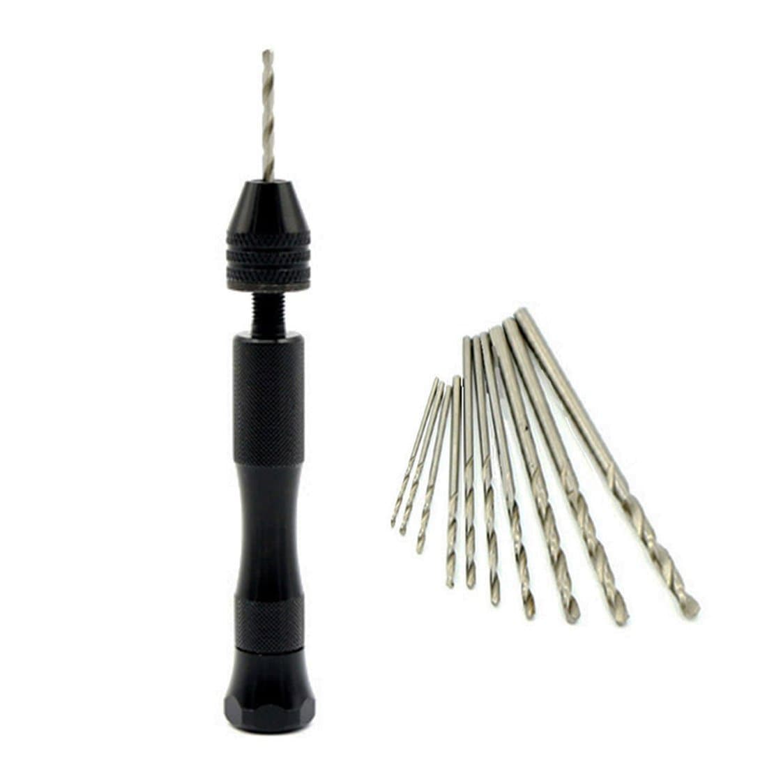 Precision Pin Vise Model Hand Drill with 10 Twist Drills Rotary Tools