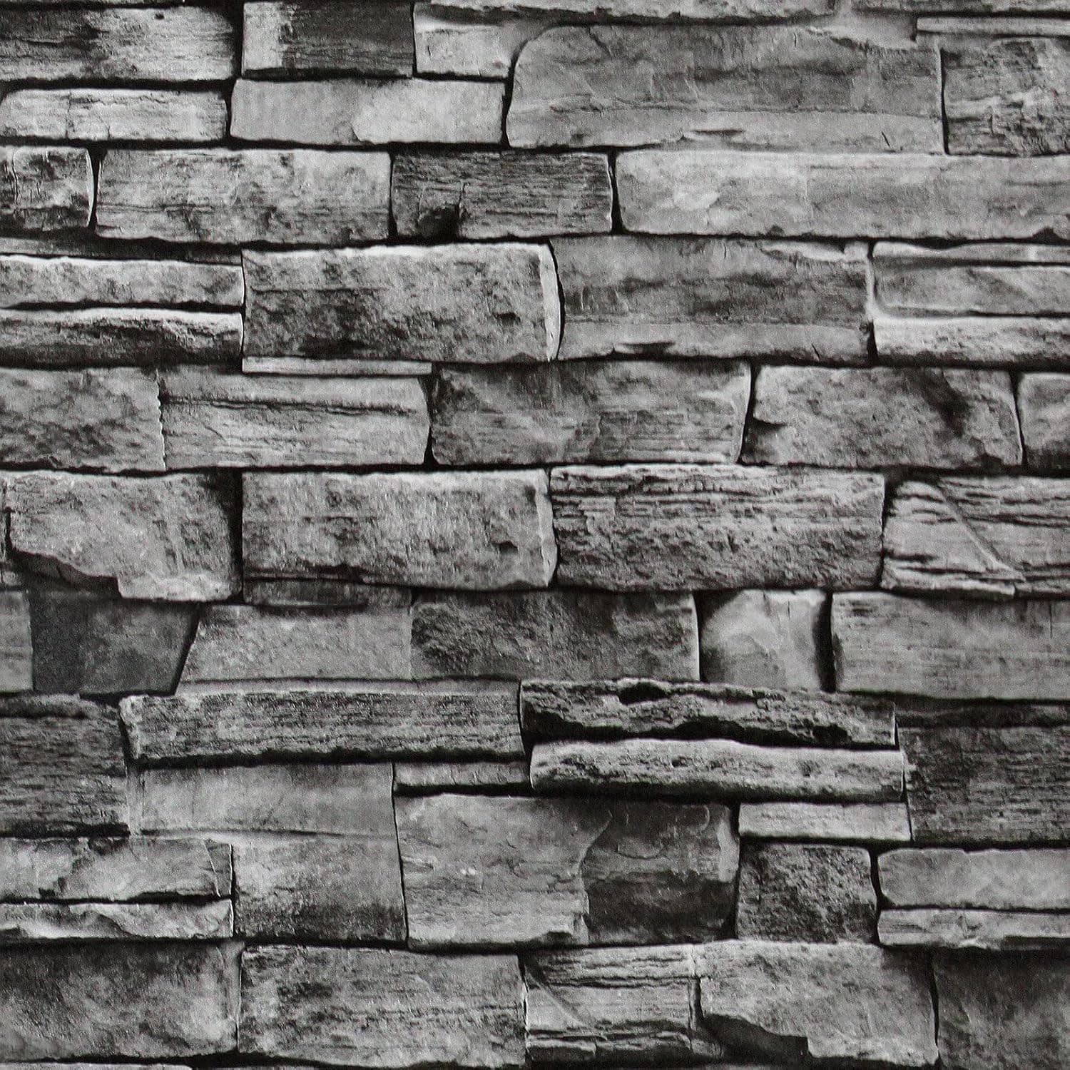 Grey Stone Wallpaper Grey Brick Peel and Stick Wallpaper 17.7inch×118.1inch Stone Contact Paper Grey Stone Self Adhesive Wallpaper Brick Peel and Stick Wallpaper Removable Decorative Wallpaper Vinyl