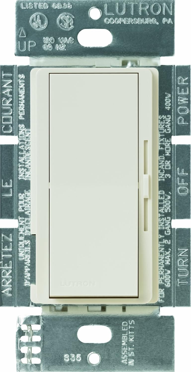 Lutron DVELV-300P-LA Diva 300-watt Single Pole Electronic Low-Voltage Dimmer, Light Almond