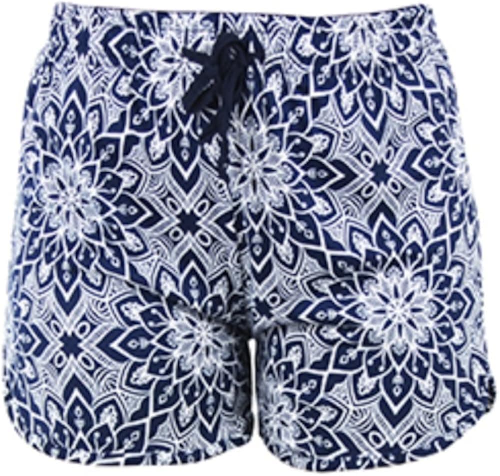 DM Merchandising Inc. Hello Mello Total Bliss Lounge Shorts (Large/X-Large, Blue White Lotus)