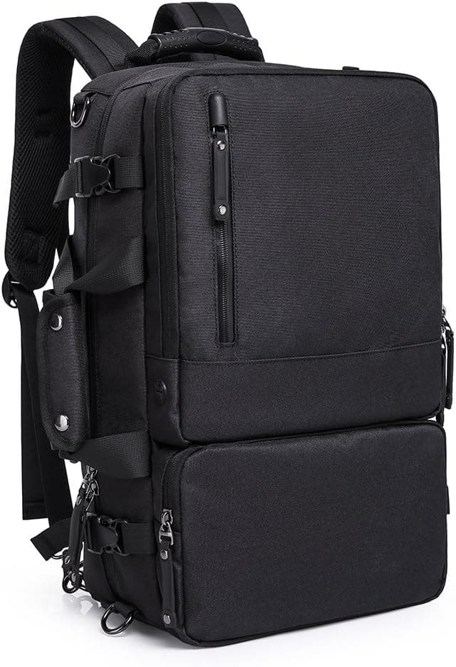 KAKA 17 Inch Laptop Travel Backpack Casual Daypack with Side Handle and Tie Rod Fixing Belt，Anti Theft Water Resistant Student Back Pack,Commuting Backpack for Men Women