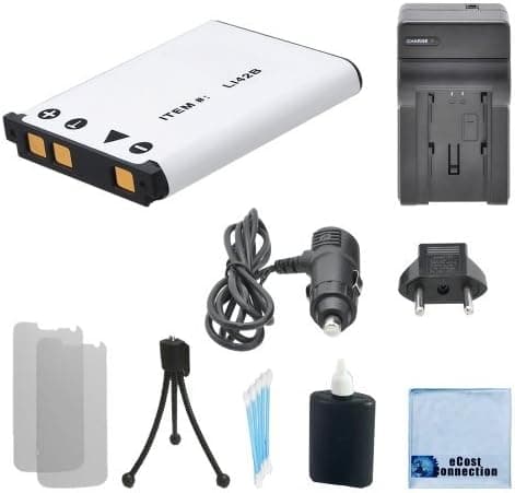 LI-42B Battery for Olympus Camera + Car/Home Charger for FE-150, FE-160, FE-190, FE-220, FE-230, FE-240, FE-250, FE-280, FE-290, FE-300 Camera + Complete Starter Kit