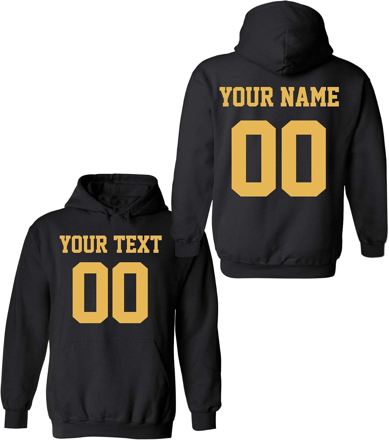 Tee Miracle Design Your OWN Hoodie - 2 sided Custom Jersey Hoodies Pullover Team Sweatshirts