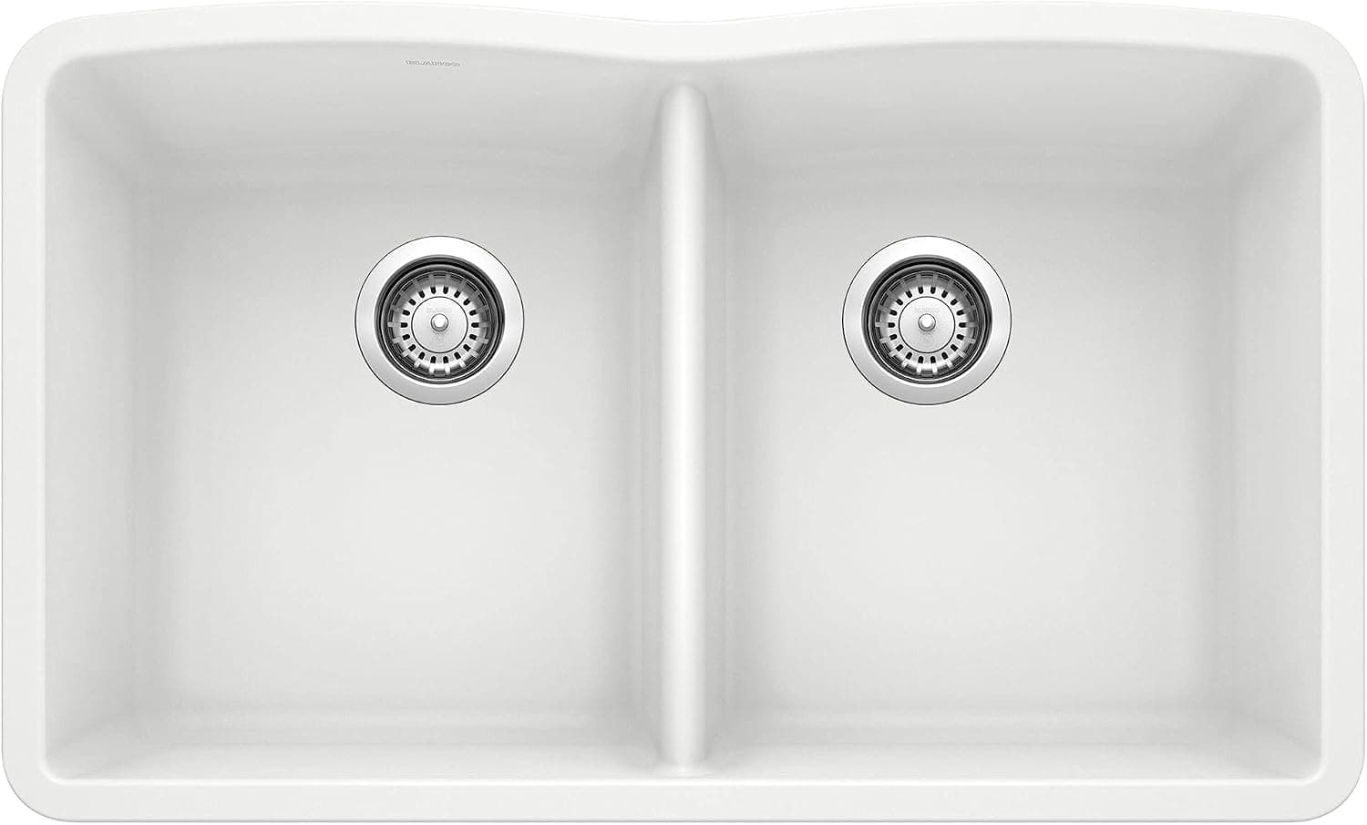BLANCO 440185 Diamond Silgranit 50/50 Double Bowl Undermount Kitchen Sink, 39.00 x 27.00 x 16.00 inches, White
