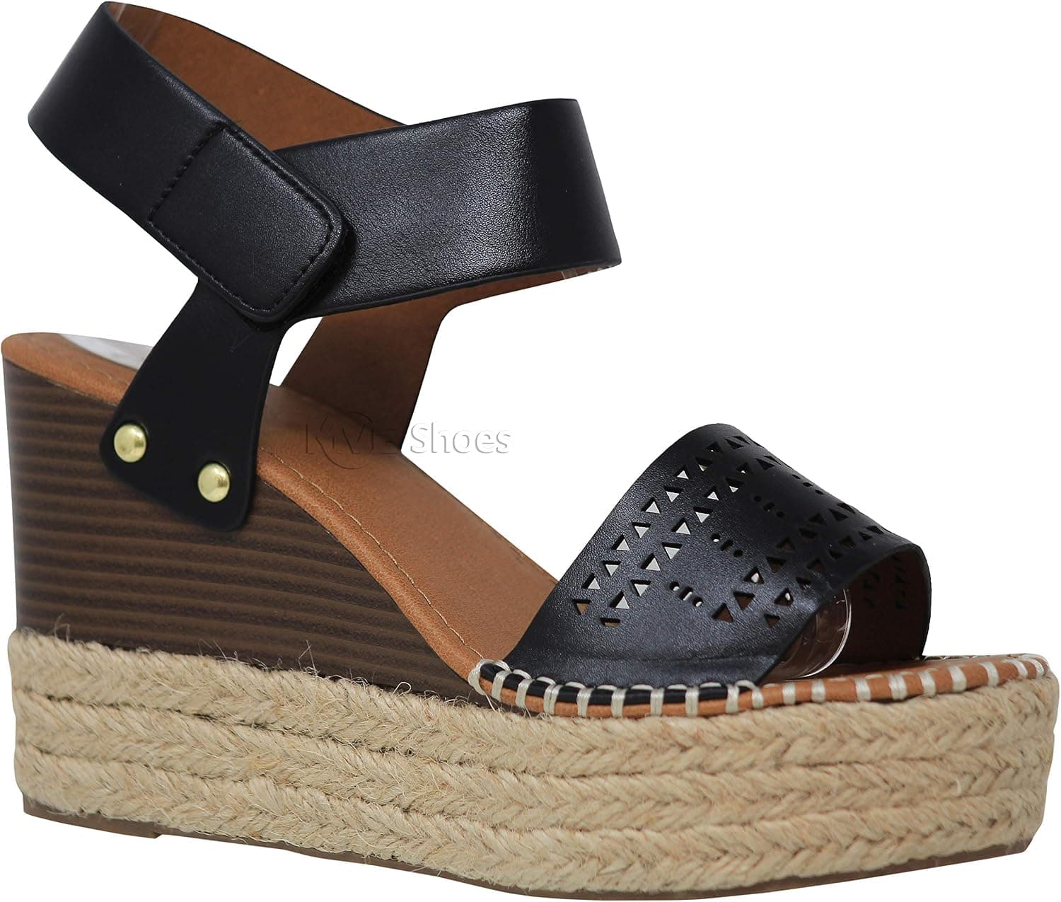 MVE Shoes Women's Ankle Buckle Espadrille Platform Sandals
