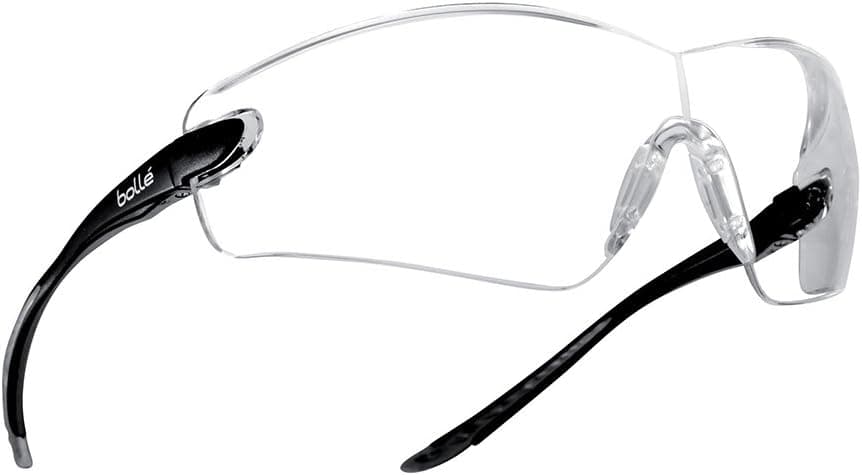 Bollé Safety 253-CB-40037 Cobra Safety Eyewear with Rimless Frame and Clear Anti-Fog Lens Black/Gray/Clear