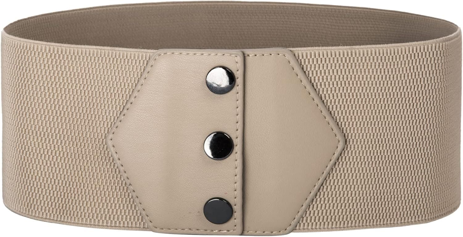 GRACE KARIN Women's Snap-Button Corset Belt Wide Elastic Belts for Dress Stretchy Waistband
