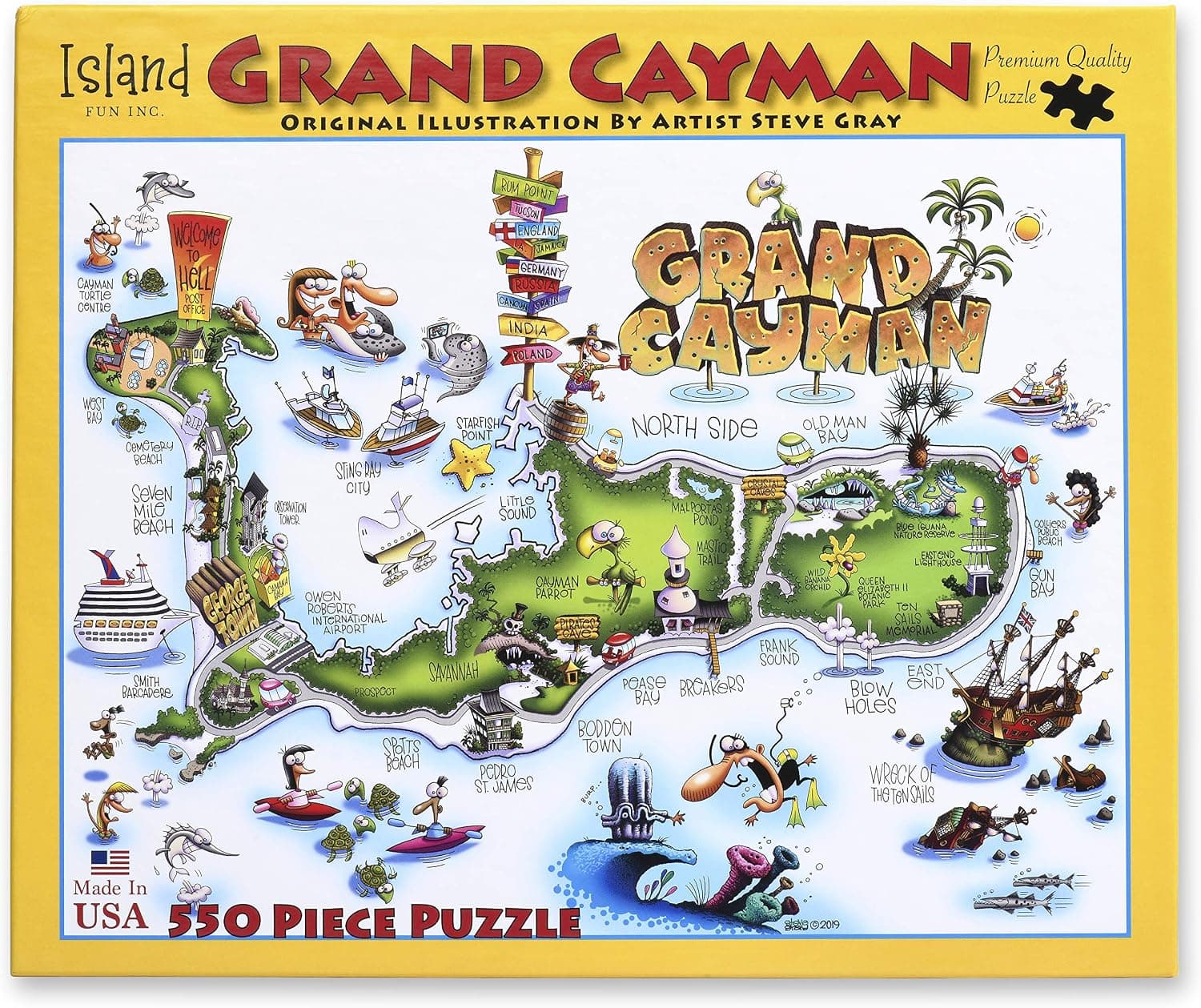 Island Fun Inc. Grand Cayman - 550 Piece Jigsaw Puzzle by Artist Steve Gray