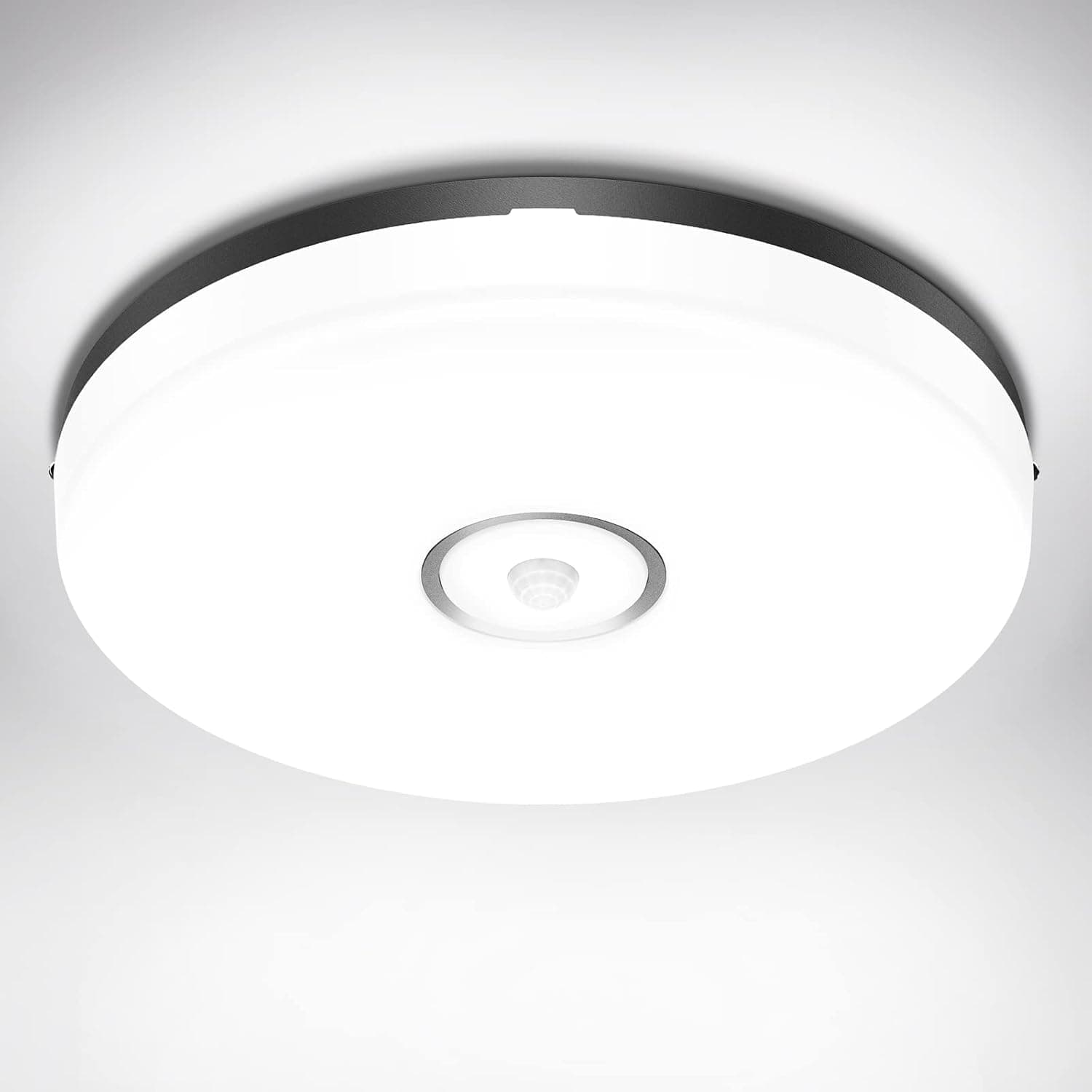 Olafus 5000K Day White LED Ceiling Light with Motion Sensor, 18W 1800LM Round LED Ceiling Lamp for Kitchen, Bedroom, Bathroom, Hallway, Stairwell, PIR Sensor, Waterproof IP54, 90Ra, 120W Equivalent