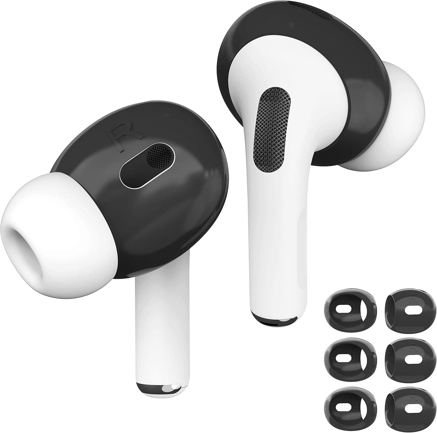 [Fit in Case] Ear Tips for AirPods Pro 2 DamonLight 3 Pairs Anti Scratches Add Grip Sport Covers [US Patent Registered] Compatible with AirPods Pro 2nd Generation (Black)