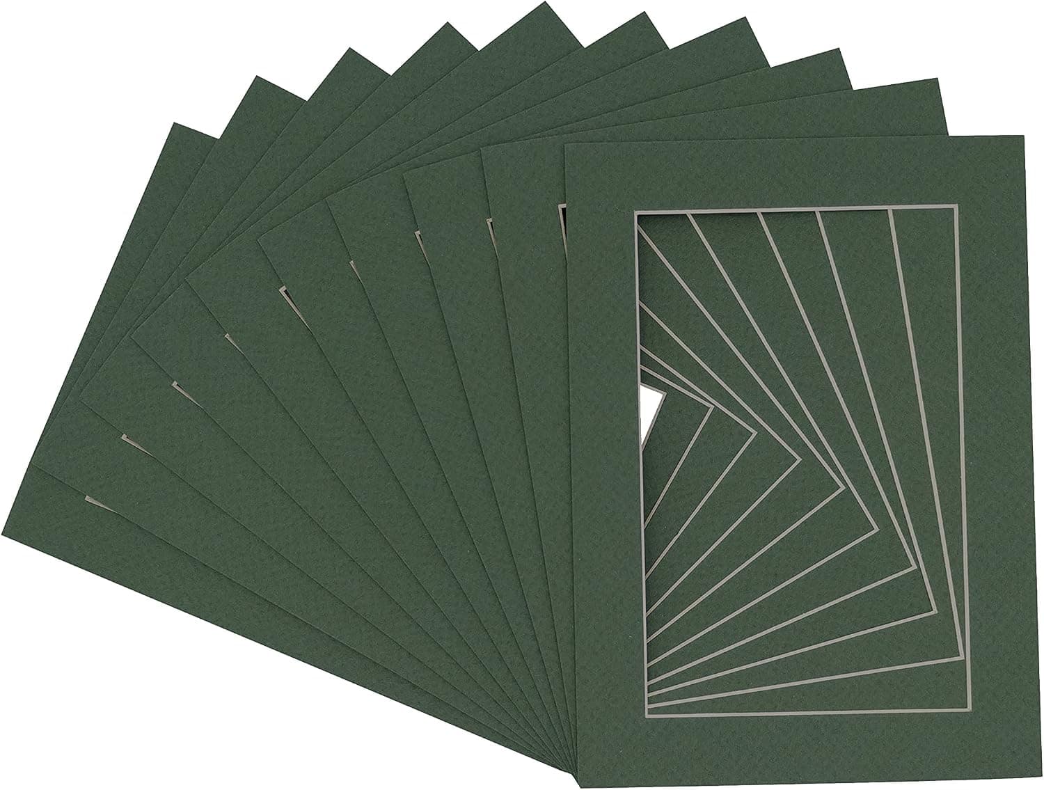8x10 Mat for 11x14 Frame - Precut Mat Board Acid-Free Show Kit with Backing Board, and Clear Bags Hunter Green 8x10 Photo Matte Made to Fit a 11x14 Picture Frame Matboard for Framing, Pack of 1 Mat