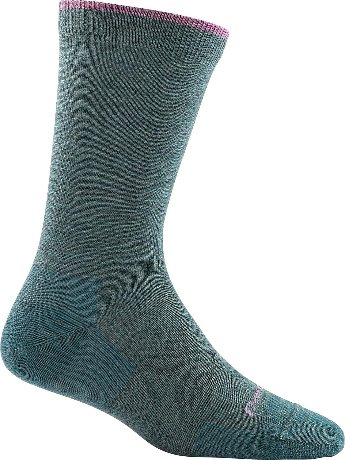 Darn Tough Women's Solid Basic Crew Light Socks, Teal, Medium