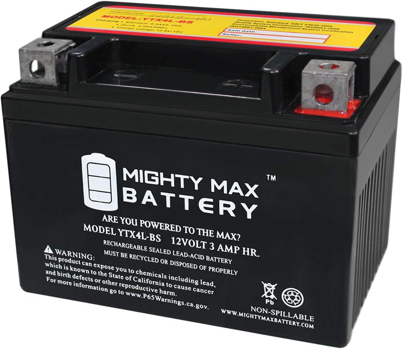YTX4L-BS Replacement for 1988-01 Honda Scooter SA50 Elite 50 LX Battery