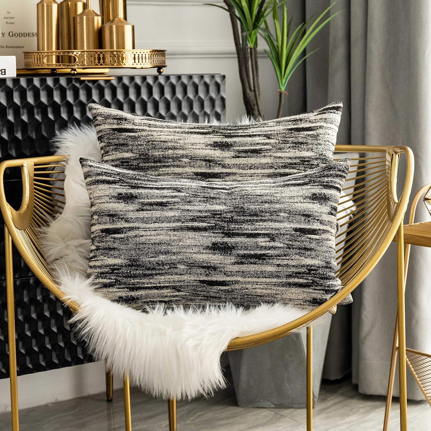 Home Brilliant Black and White Pillow Covers, Bed Decorative Colorful Accent Rectangle Lumbar Pillow Cover for Living Room, Set of 2, 12x20 inches(30 x 50cm)