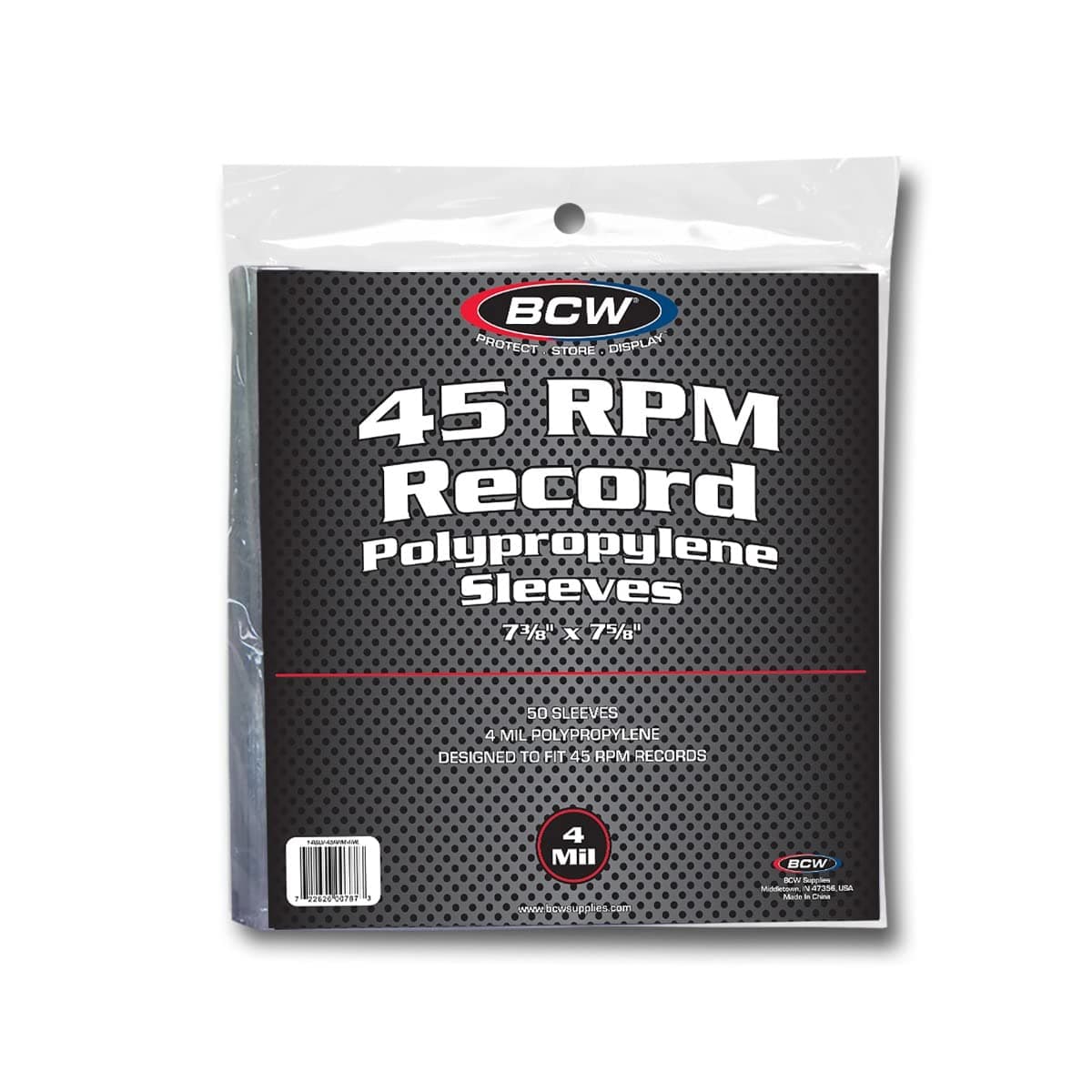 BCW 1-RSLV-45RPM-4ML Bcw 45 RPM Record Sleeves - 4 Ml