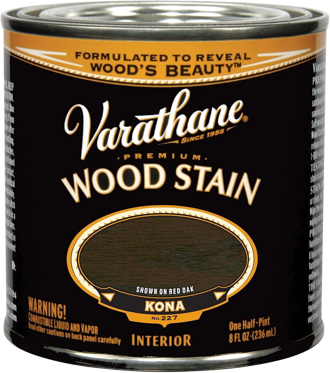 Varathane 254356 Premium Wood Stain, Half Pint, Kona