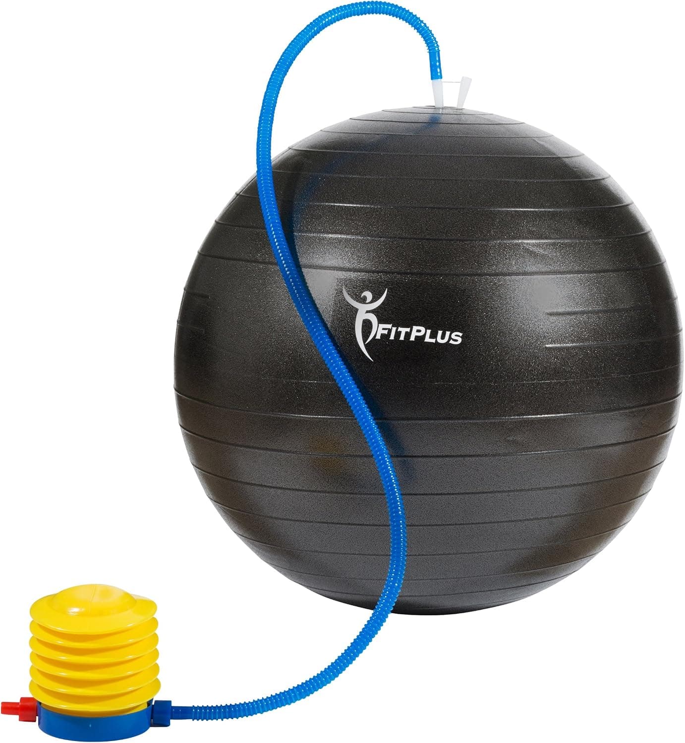 FitPlus Exercise Ball, Premium Extra Thick Yoga Ball '2 Year Warranty' - Swiss Ball Includes Foot Pump. Anti-Burst - Slip Resistant! 55cm, 65cm, 75cm, 85cm Size Fitness Balls Available.