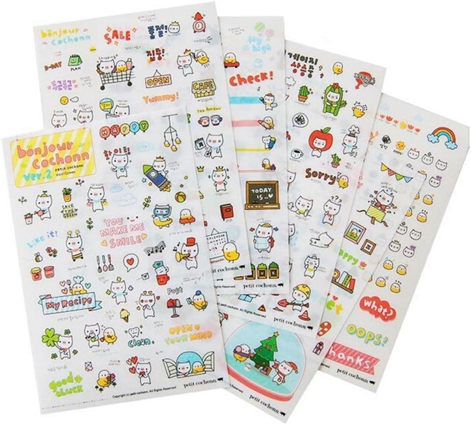 Marrywindix Tech 6 Sheets Decorative Scrapbooking Craft Sticker Diary Album Sticker Adhesive, Model: MK 6012, Office Shop