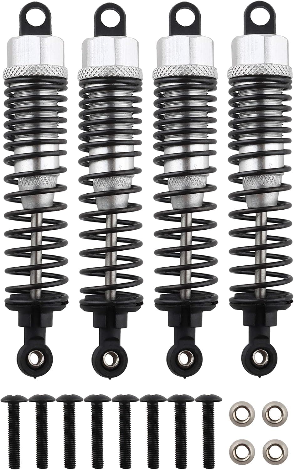 GDOOL 4PCS Front Rear Shock Absorber,98mm Adjustable Assembled RC Damper Suspension Aluminum for RC Cars 1/10 Redcat HSP 94166 94106 94107 94155 94170 Buggy Truck Crawler Upgraded Hop-up Parts