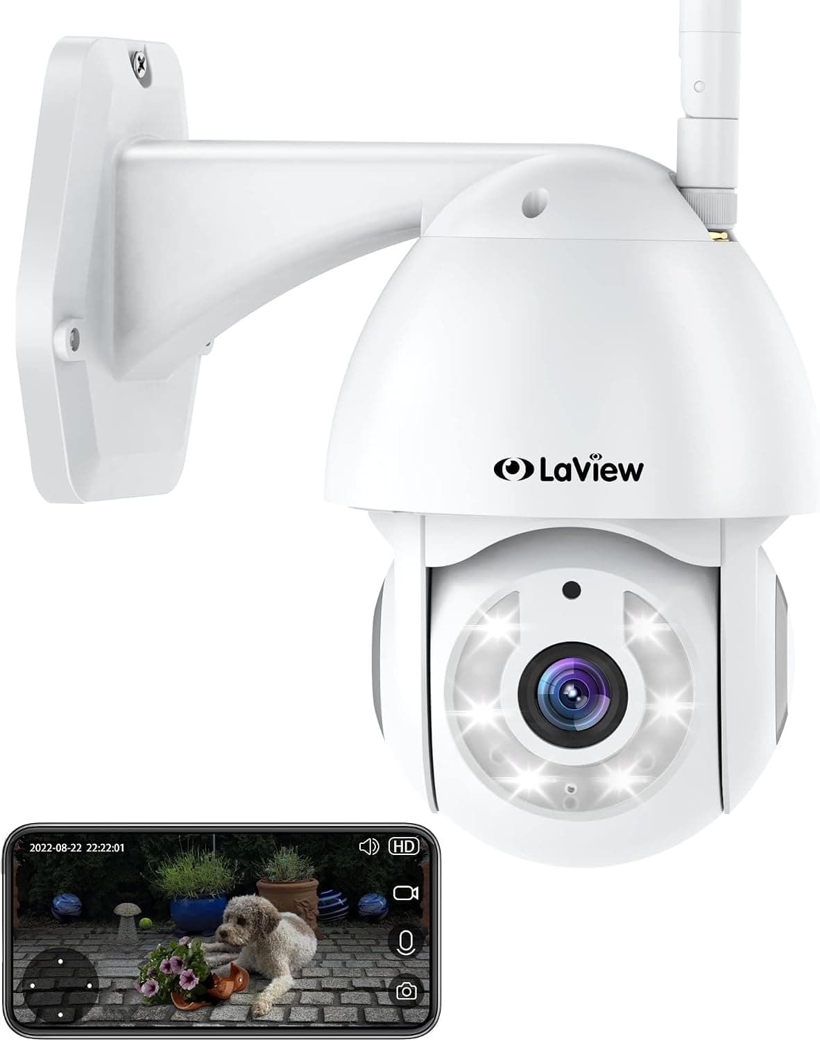 LaView Security Camera Outdoor Wired Starlight Color Night Vision, 2K Cameras for Home Security AI Human Detection & Auto Tracking, IP65 Outdoor Camera 2-Way Audio, US Cloud, Compatible with Alexa