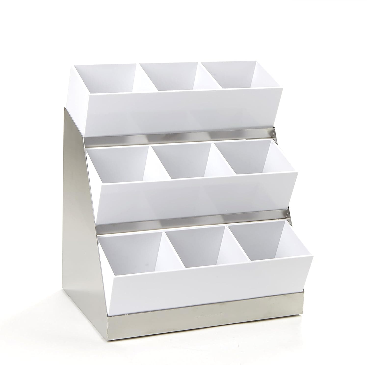 Mind Reader Condiment and Accessories Organizer, 9 Compartments, Stainless Steel